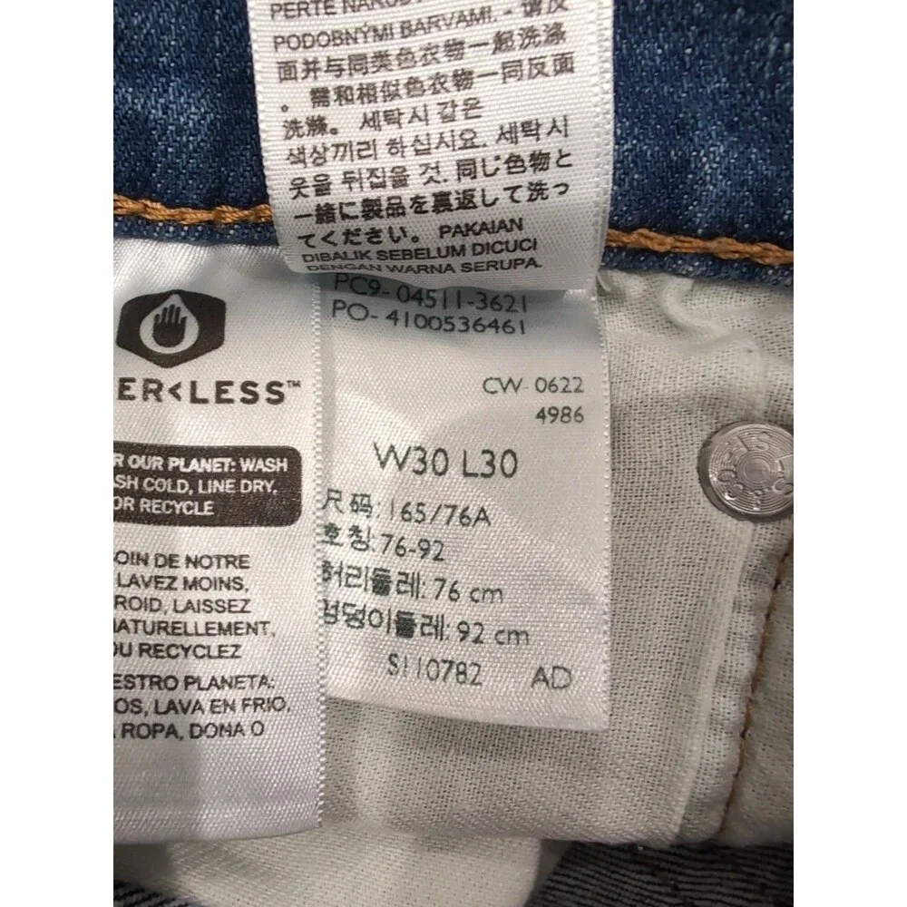 LEVI'S 511 Mens 30x30(30x29) Slim Stretch Medium Wash Denim Jeans